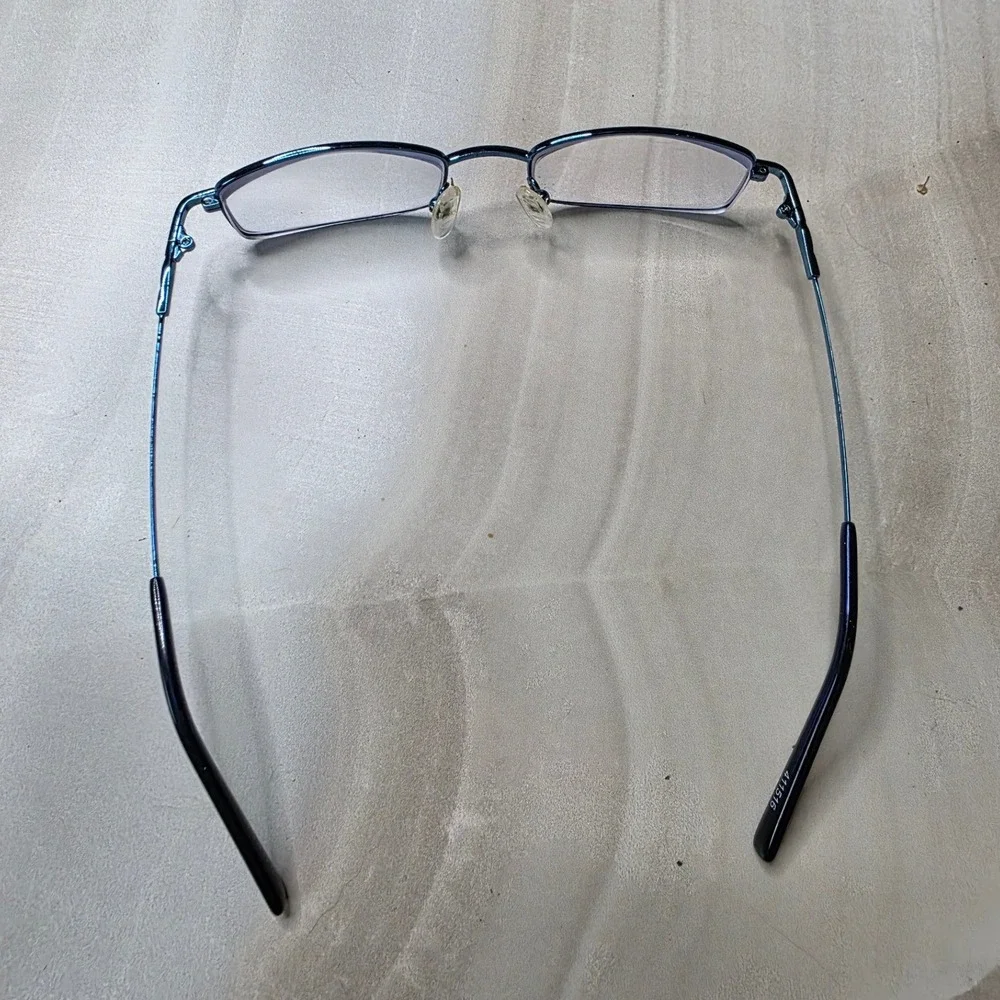 Zenni Optical 411516 Blue Rectangular Frames Only Full‎ Rim Frame with Case D1